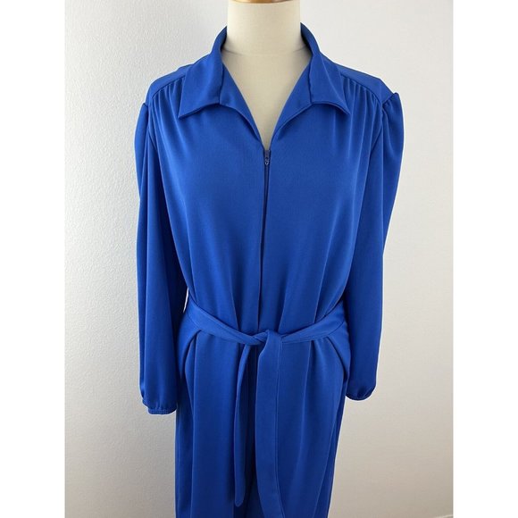 Vintage Improved Living XL Polyester Jumpsuit Wrap Waist Mod Disco Zip Front - Picture 5 of 10